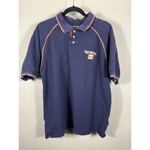Vintage Y2K Team STARTER Syracuse Orange Polo Shirt Size Large Cuse Navy (N)